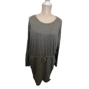 Chaser Gray and Silver Sparkle Cold Shoulder Tunic Top - M